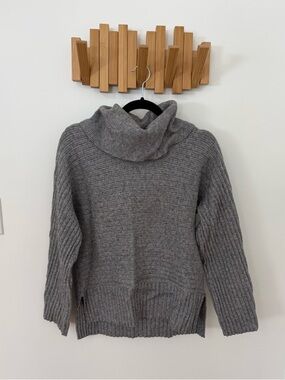 Anthropology MOTH Gray Ribbed Cowl Neck Sweater Women’s Medium